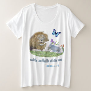 Lion and the lamb Bible verse Plus Size T-Shirt