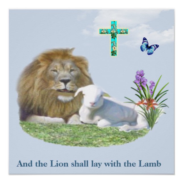 Lion and the lamb Bible verse Poster (Front)