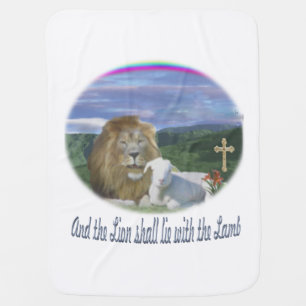 Lion and the lamb Bible verse Swaddle Blanket