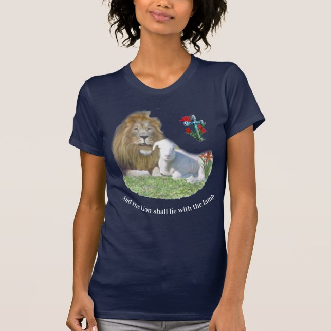 Lion and the lamb Bible verse T-Shirt (Front)