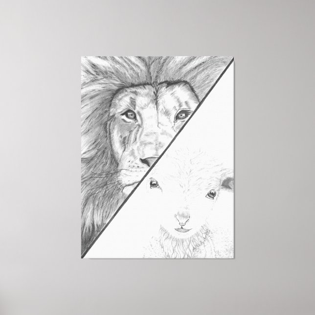 Lion and the lamb canvas print (Front)