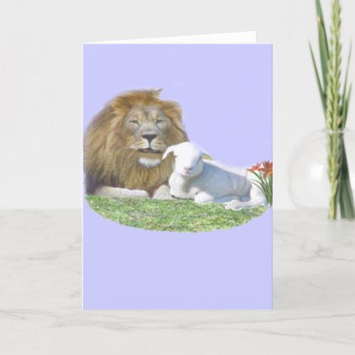 lion and the lamb christian card
