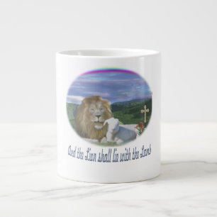 Lion and the lamb christian giant coffee mug