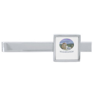 Lion and the lamb christian gifts silver finish tie clip