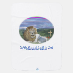 Lion and the lamb christian gifts swaddle blanket