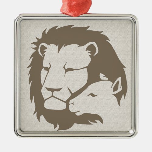 Lion and The Lamb Metal Ornament