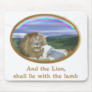 lion and the lamb mousepad