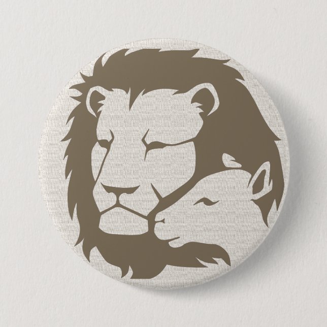 Lion and The Lamb Pinback Button (Front)