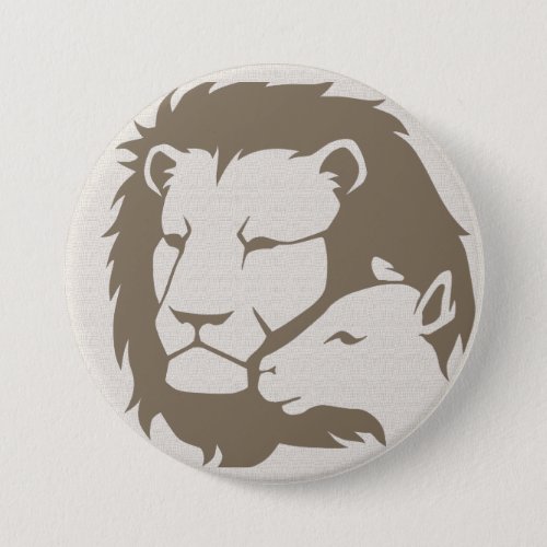 Lion and The Lamb Pinback Button