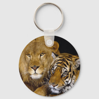 Lion and Tiger Keychain
