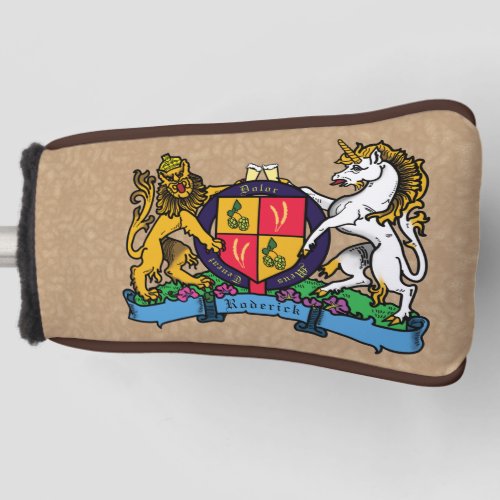Lion and Unicorn Rampant Beer Coat of Arms Golf Head Cover