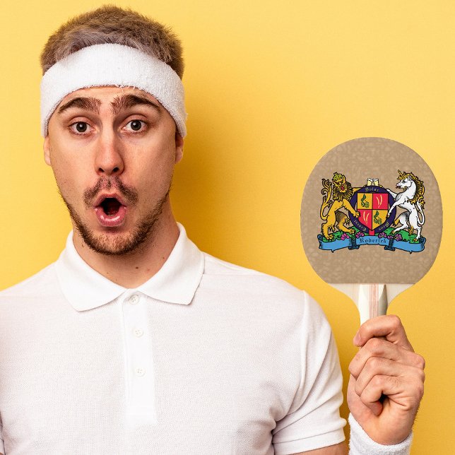 Lion and Unicorn Rampant Beer Coat of Arms Ping Pong Paddle (Creator Uploaded)