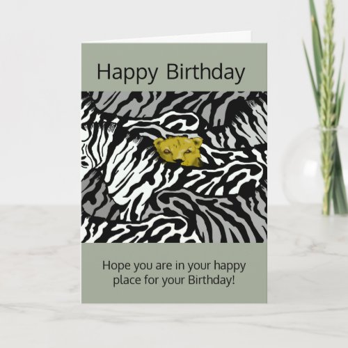 LION AND ZEBRAS Birthday CARD