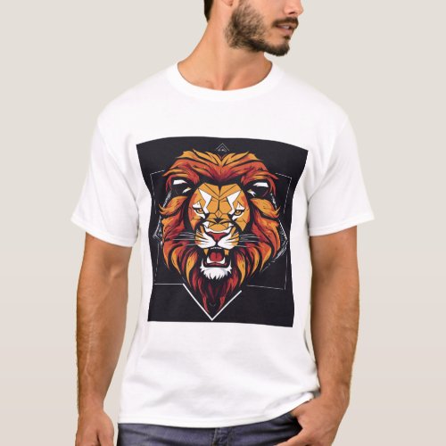  Lion angry face in a triangle with a Viper face  T_Shirt