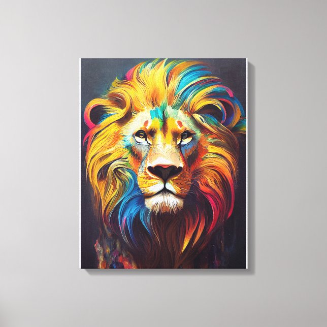 Lion  Animal Discovery Adventure Nature Planet  Canvas Print (Front)