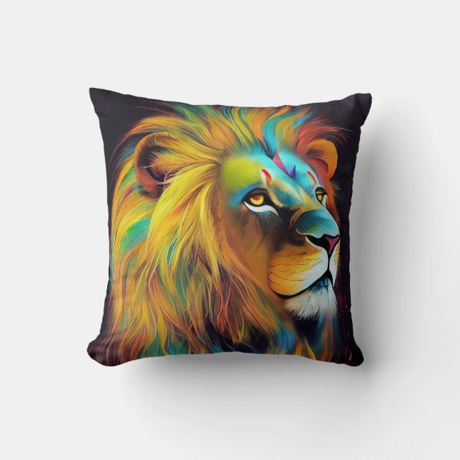 Lion  Animal Discovery Adventure Nature Planet  Throw Pillow (Front)