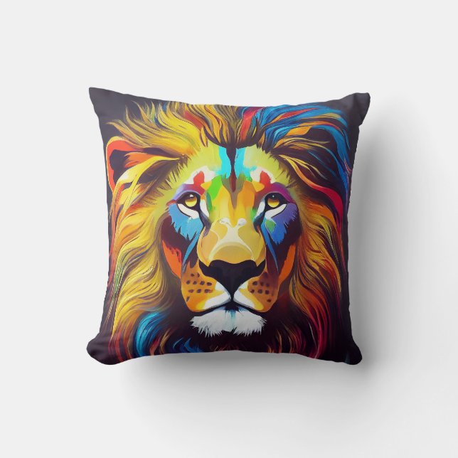 Lion  Animal Discovery Adventure Nature Planet  Throw Pillow (Front)