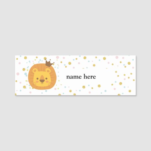 lion animal name tag