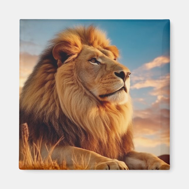 Lion Animal Nature Majestic Wilderness  Magnet (Front)
