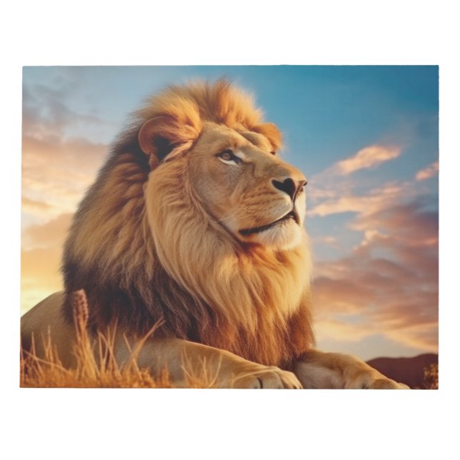 Lion Animal Nature Majestic Wilderness  Notepad (Front)