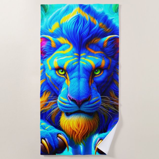 Lion Art Beach Towel (Front)