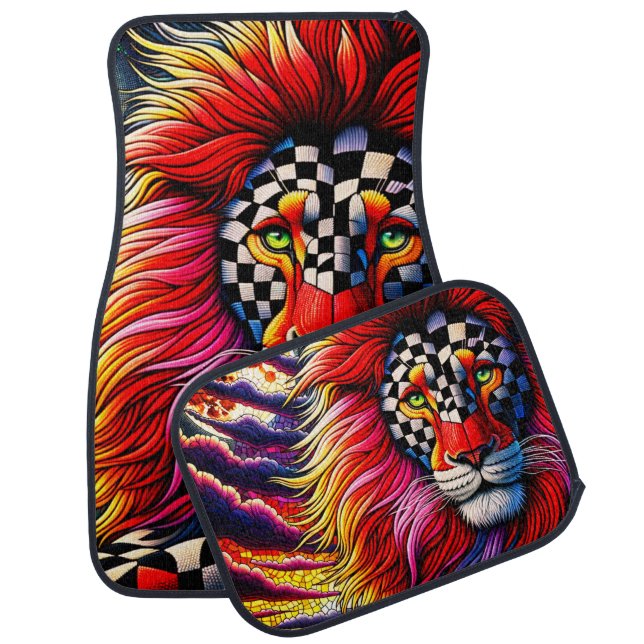 Lion Art Car Floor Mat (Set)