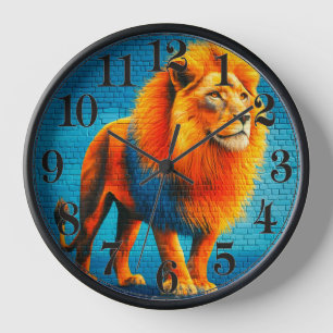 Lion Art Clock