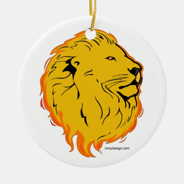 Lion Art Design Ceramic Ornament (Front)