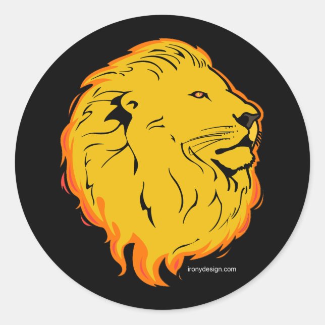 Lion Art Design Classic Round Sticker (Front)