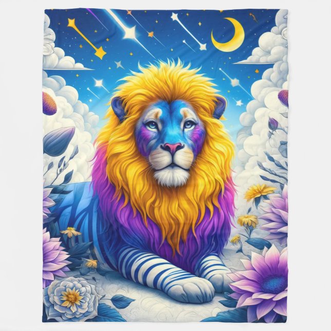 Lion Art Fleece Blanket (Front)