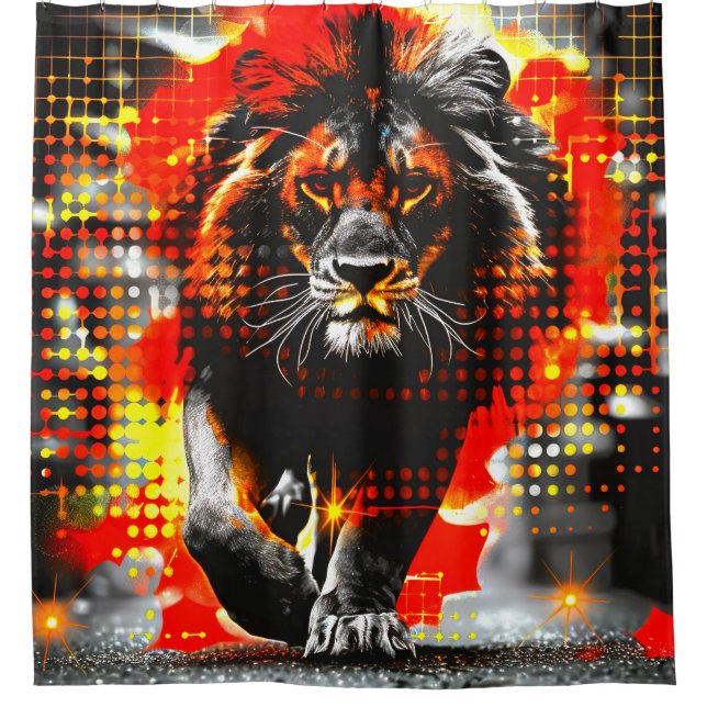 Lion Art Shower Curtain (Front)