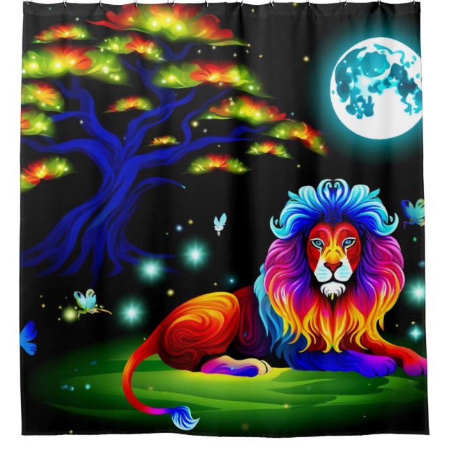 Lion Art Shower Curtain (Front)