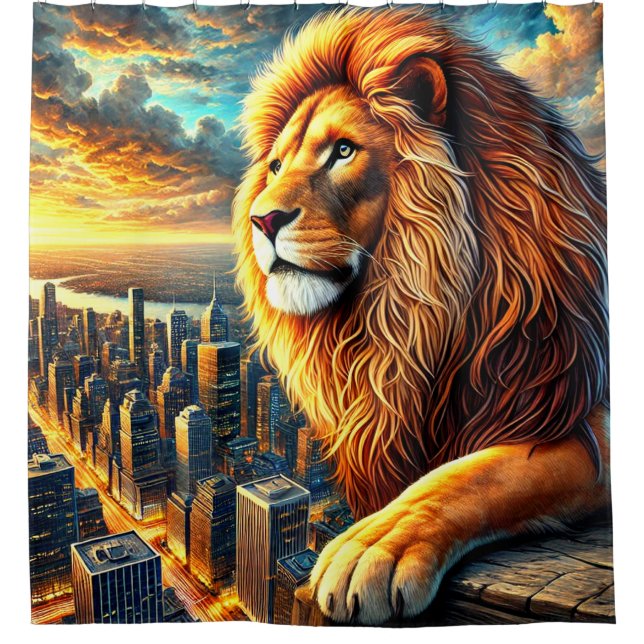 Lion Art Shower Curtain (Front)