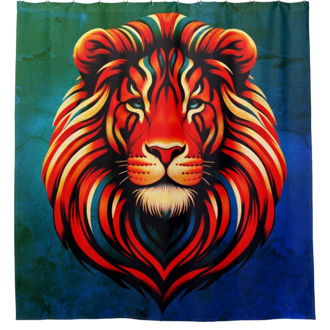Lion Art Shower Curtain (Front)