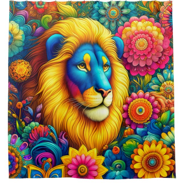 Lion Art Shower Curtain (Front)