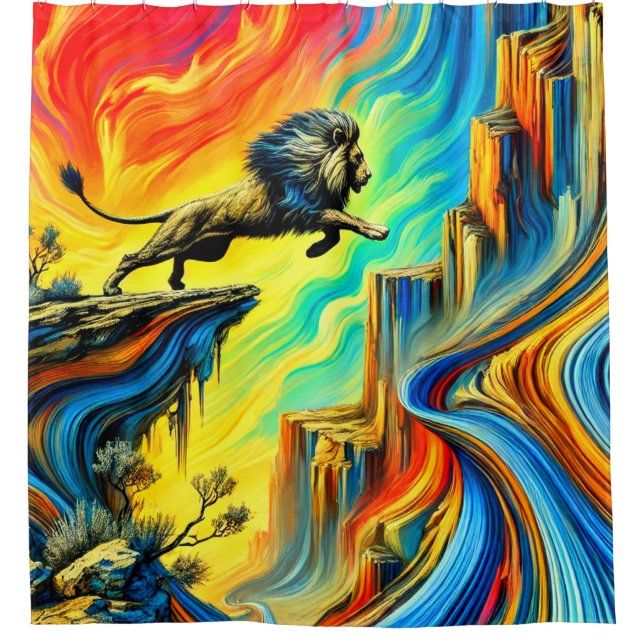 Lion Art Shower Curtain (Front)