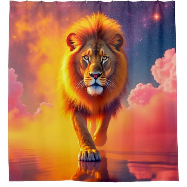 Lion Art Shower Curtain (Front)