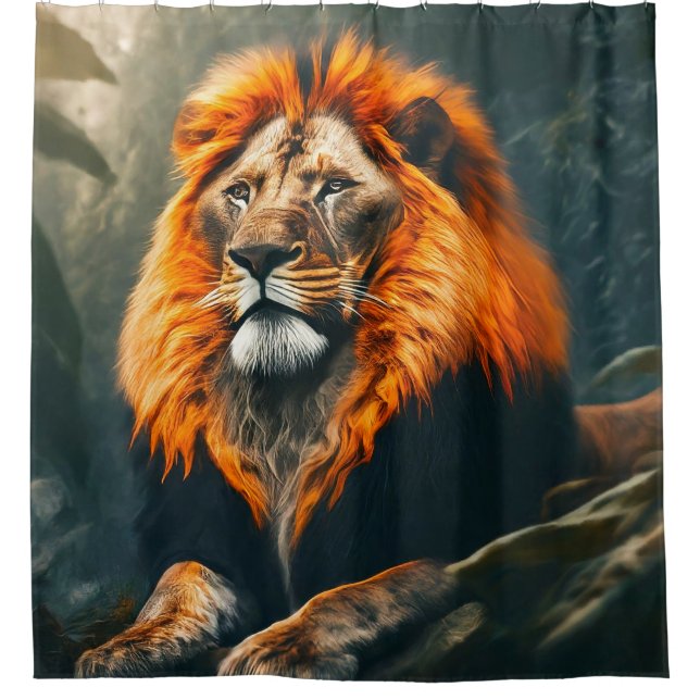 Lion Art Shower Curtain (Front)