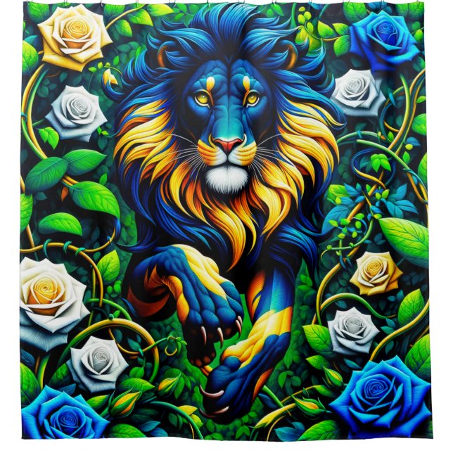 Lion Art Shower Curtain (Front)
