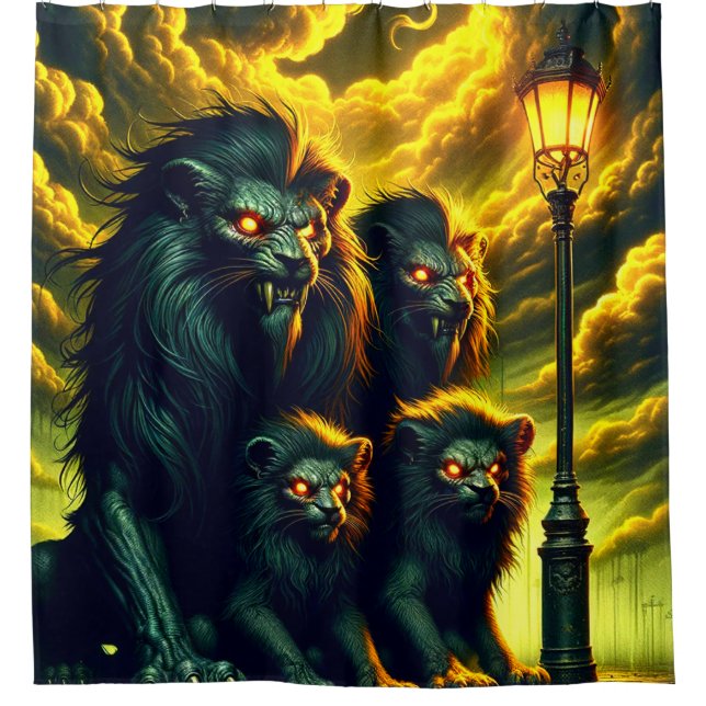Lion Art Shower Curtain (Front)