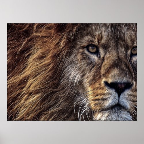 Lion Artistic Beautiful Watercolor  Poster