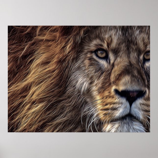 Lion Artistic Beautiful Watercolor  Poster (Front)