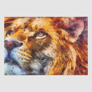 Lion Artistic Watercolor Decoupage Tissue Paper