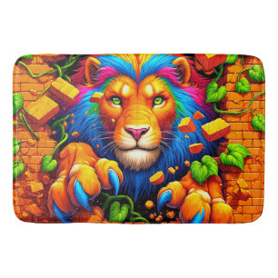 Lion Artwork Bath Mat