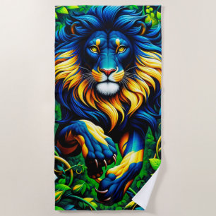 Lion Artwork Beach Towel