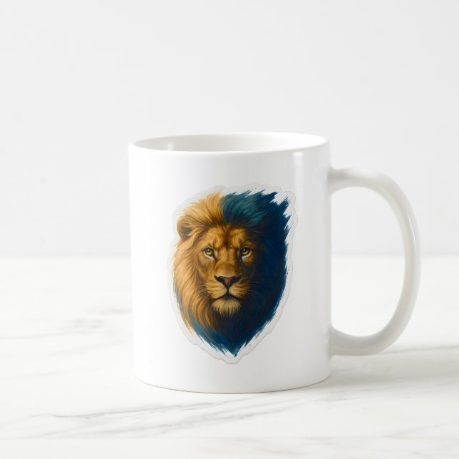 Lion Artwork – Bicolor Coffee Mug (Right)