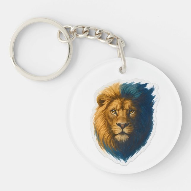 Lion Artwork – Bicolor Keychain (Front)