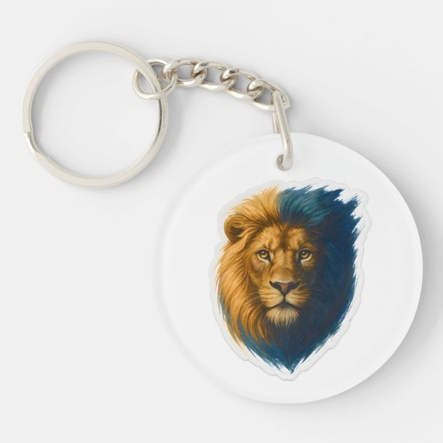 Lion Artwork – Bicolor Keychain (Front)