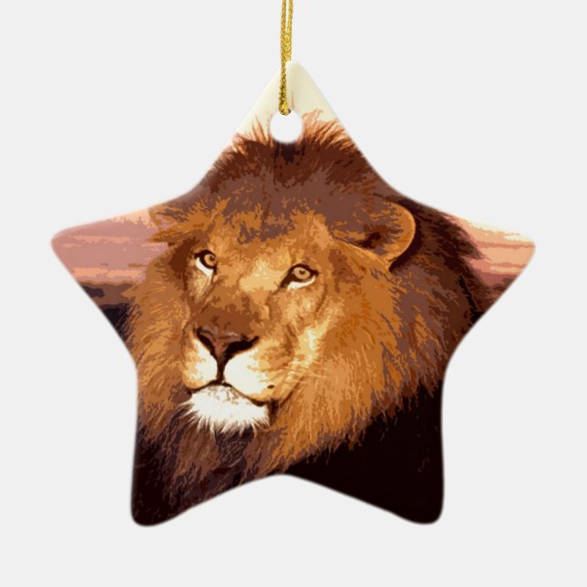 Lion Artwork Ceramic Ornament (Front)