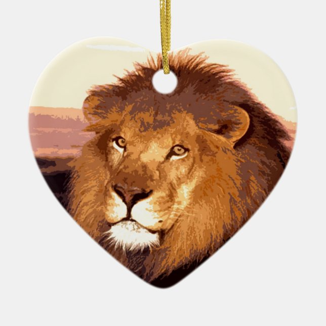 Lion Artwork Ceramic Ornament (Front)